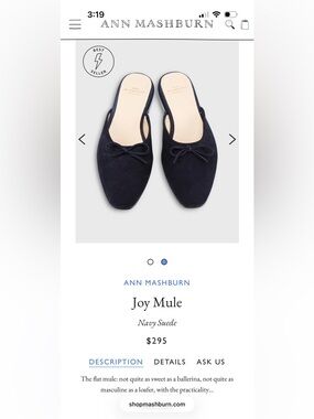 Ann Mashburn Women's Navy Suede Mules